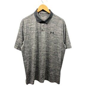 Under Armour Polo‎ Shirt Men’s Gray Golf Performance Stretch Athletic Style L